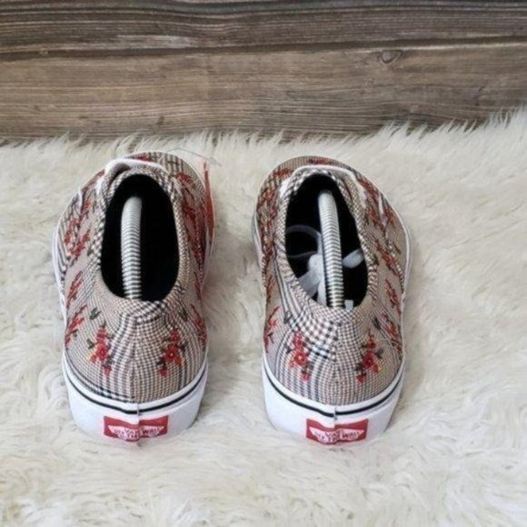 vans glen plaid floral classic slip on womens shoes